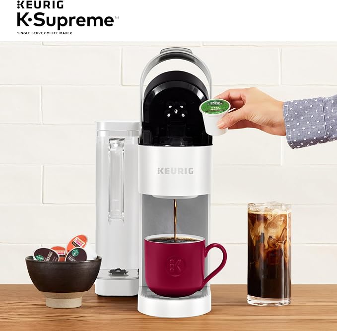 Keurig K-Supreme Single Serve K-Cup Pod Coffee Maker, MultiStream Technology, 4 Brew Sizes, 66oz Dual-Position Removable Reservoir, White | MultiStream Technology, 4 Brew Sizes, Dual-Position Removable Reservoir - Image 12