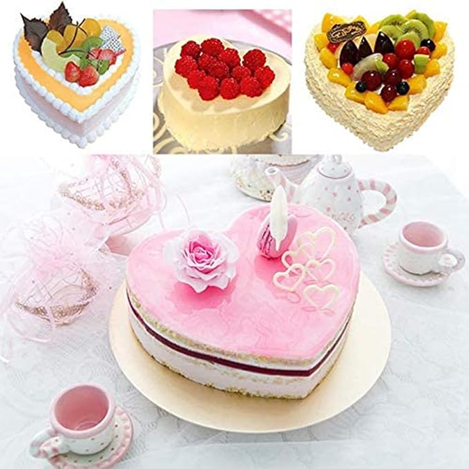 2 Pack Silicone Cake Mold Reusable Small Heart Cake Pan Chocolate Jello Baking Shallow Tray Silicone Mold Valentine's Gift for Mousse Cake Baking, French Dessert, Jello, Pastry（Pink/Red）