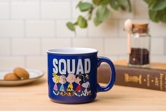 Silver Buffalo Peanuts Squad, Ceramic Camper Mug, 20oz | Sally, Linus, Charlie Brown, Lucy, Snoopy, Woodstock, 0.59 Liters - Image 7