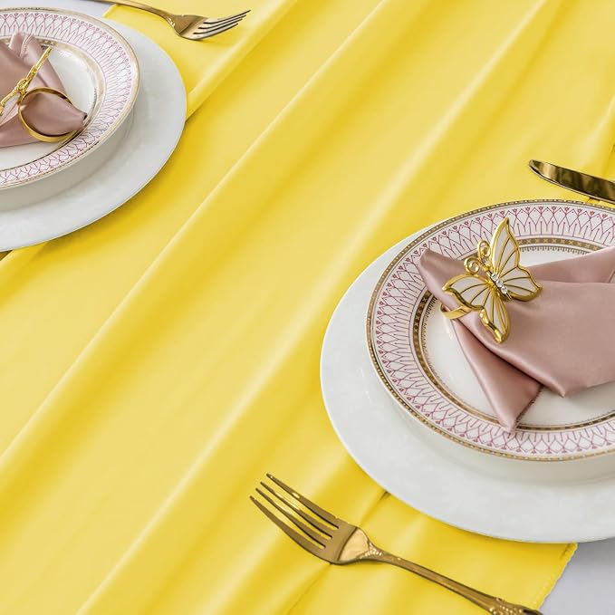 MDS Pack of 20 | Yellow | 14ft Chiffon Table Runner 29x170 Inches Long Romantic Rustic Sheer Gauze Runner for Wedding Bridal Shower Birthday Banquets Engagement Spring Easter Boho Decorations - Image 4