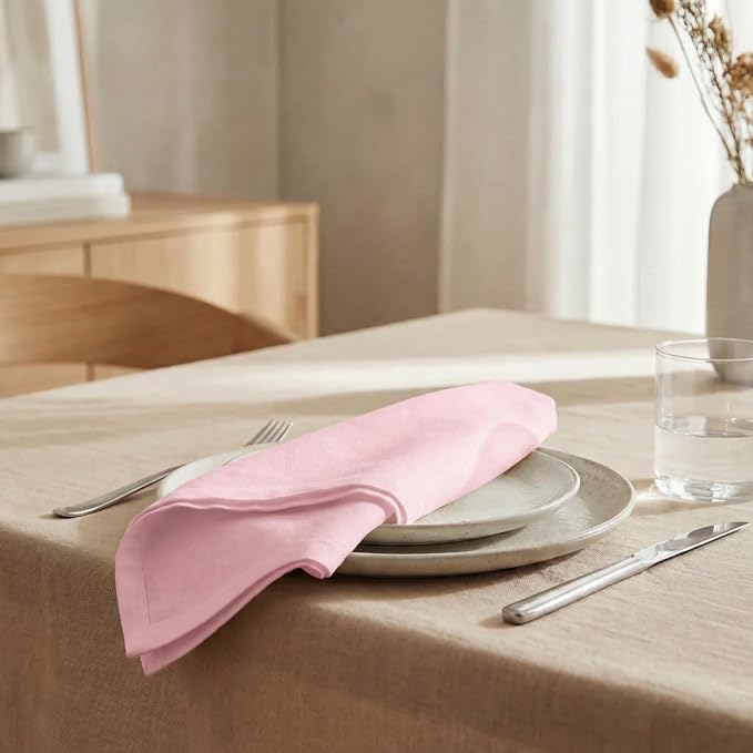 Urban Villa Cloth Napkins Cotton 20x20 (Set of 12) Pink - Image 4