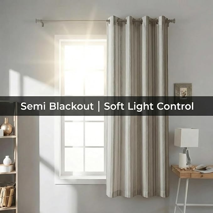 Urban Villa Cotton Grommet Curtains 52x96 (2 Panels) Curtis Stripes - Image 6