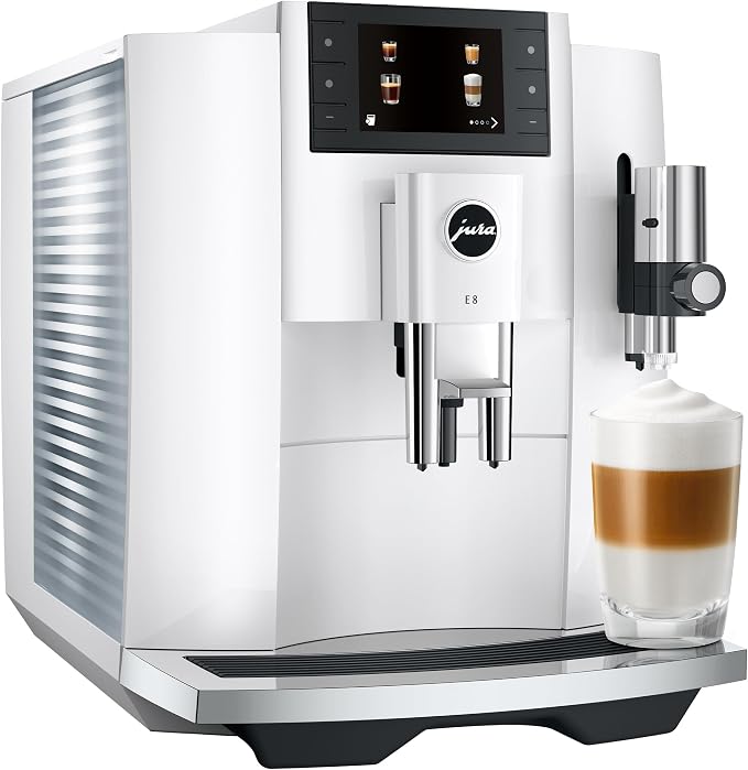 Jura E8 Piano White 15683 | E8 Coffee Machine in, Relevant information is shown in the cockpit, Between preparations - Image 2