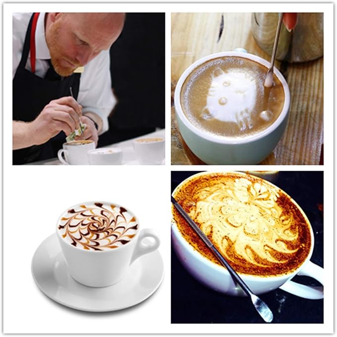 3 Pcs Coffee Latte Art Pen Stainless Steel Tool Espresso Machine Cafe Home Kitchen for Latte Art use by PPX