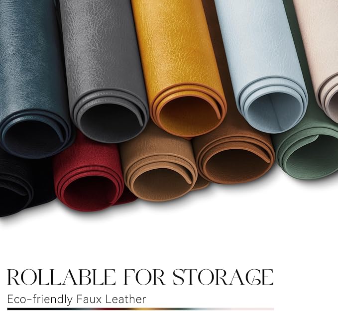 MOSAYT Vinyl Placemats Set of 4-12 X 17 Inch - Faux Leather 100% Waterproof Oil-Proof Wipeable PU Place Mats, Heat Resistant Reversible Table Mats for Kitchen, Dining, Outdoor, Beige - Image 6