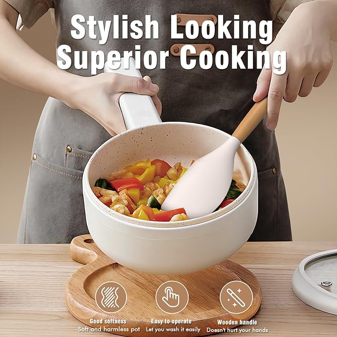 Silicone Cooking Utensils Set - AVGPD Silicone Kitchen Utensils for Cooking Wooden Handles, 446°F Heat Resistant Kitchen Utensil Spatula Sets, Gadgets for Non-Stick Cookware BPA FREE (Multicolour) - Image 4