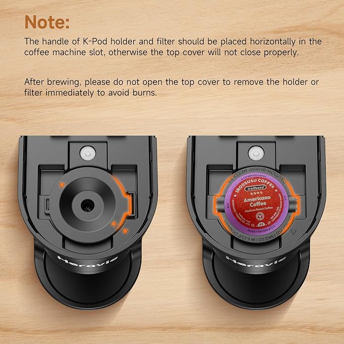 Small Single Serve Coffee Maker, One Cup Coffee Machine for K-Cup & Grounds | Portable Pod Coffee Maker, Fast Brew, 6 to 12 oz. Brew Sizes, One Button Design, Easy for Elder to Use, Space Saving, Black - Image 8
