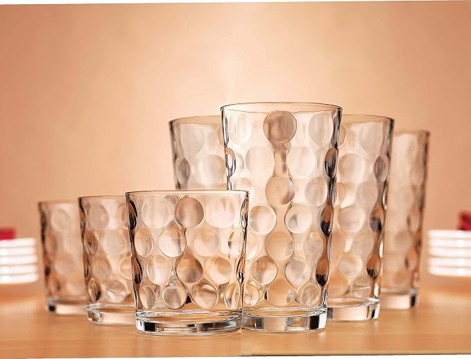 Home Essentials & Beyond Glassware Drinking Glasses Set Of 8 4 Highball (17 oz.) Kitchen Glasses | 4 (13 oz.) Rocks Glass Cups for Water, Juice and Cocktails. - Image 7