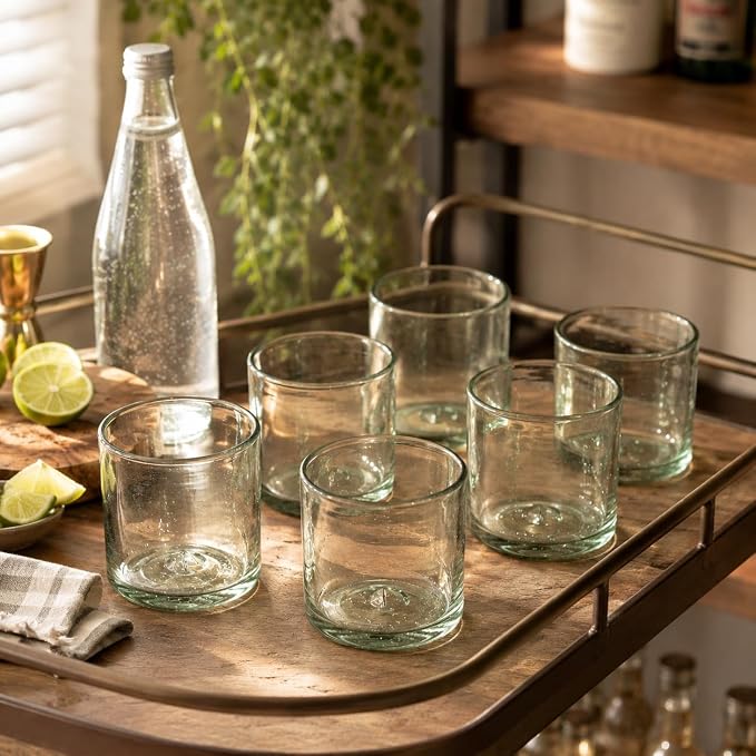 Clear 12 oz Large DOF Glasses (set of 6), Recycled Glass, Lead-free, Toxin-Free (12oz Large DOF) - Image 5