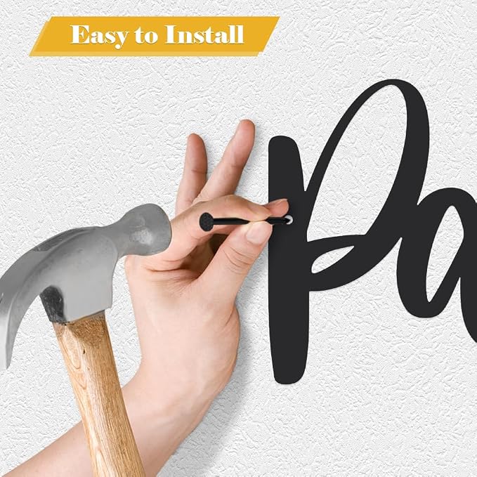 Pantry Black Metal Iron Wall Decoration Home Decor Signs for Hallway Living Room - Funny Metal Word Art - Image 4