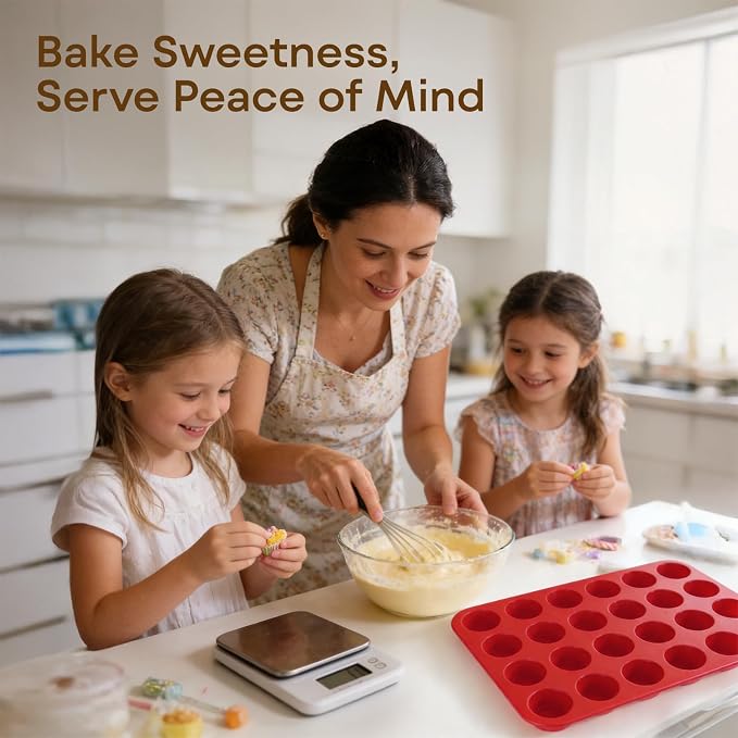 Silicone Mold for Baking, 24 Cup Nonstick Mini Muffin Pans 2Pcs | Food-Grade Silicone Muffin Tin, Oven Dishwasher Freezer Safe Silicone Molds for Home Baking DIY, Mini Cupcakes, Egg Bites - Image 7