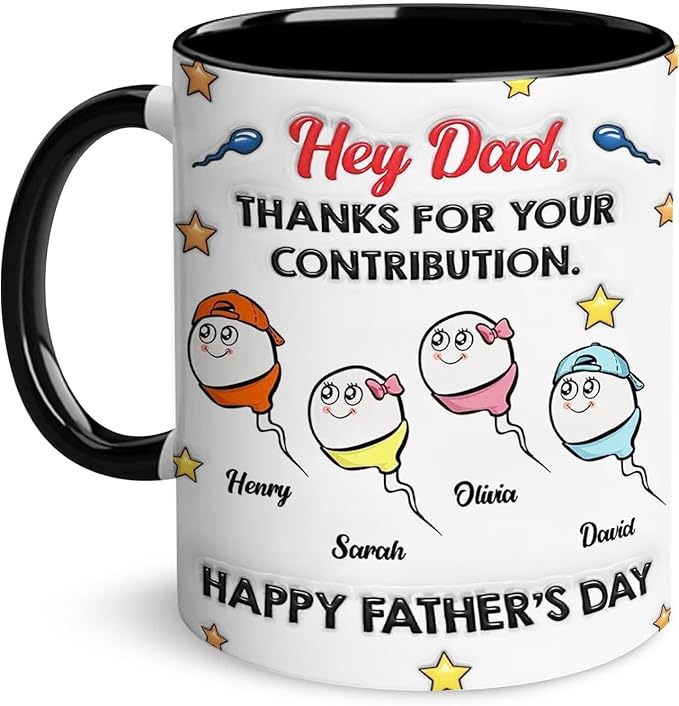 LOVELYPOD Custom Dad Mug with Kids Names, Fathers Day Mugs, Dad Gifts from Daughter Son, Fathers Day Presents, Personalized Coffee Cup, Custom Papa Gifts by LOVELYPOD