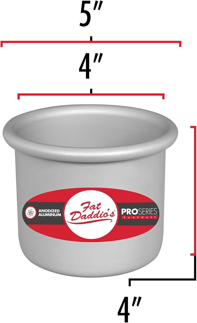 Fat Daddio's Round Cake Pan, 4 x 4 Inch, Silver - Image 3