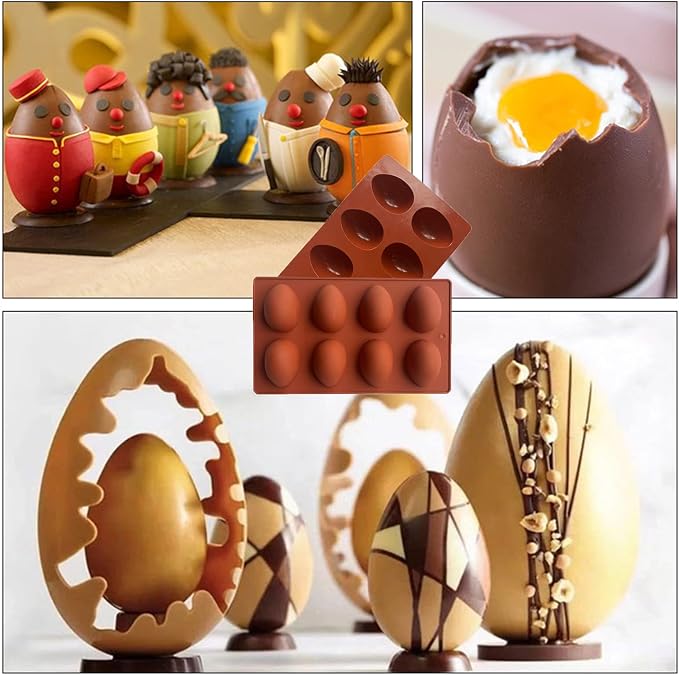 2 Pcs Silicone Egg Shaped Silicone Molds, Easter Mold Jelly Biscuits Chocolate Candy Baking Mold for Easter Theme Party Decoration - Image 7