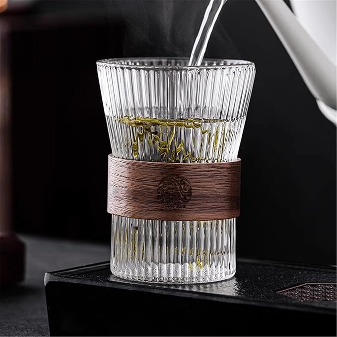 drinking glassware Wood Circle Striped Pattern Drinking Glasses - Image 4