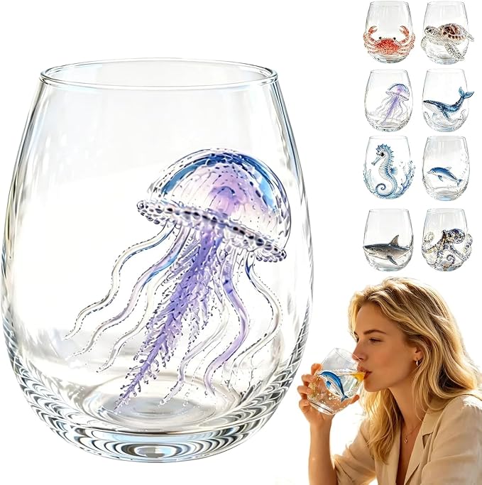 Artisan Blue Octopus Glassware Handmade 3D Ocean Decor Gift by Unknown