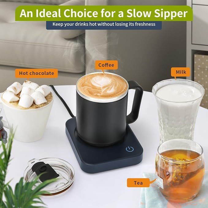 VOBAGA Coffee Mug Warmer Set with Auto Shut Off, 15 oz Coffee Mug Gift Set & 3 Temperature Settings Home Office Desk Accessories Valentine's Day Gift - Image 6