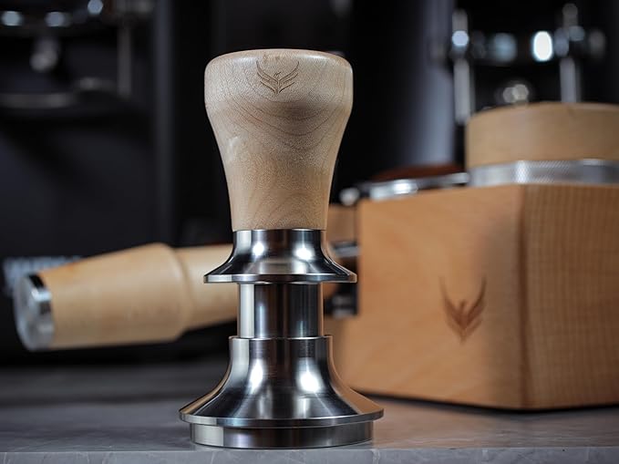Tamper 58mm Auto-Leveling Calibrated Spring Loaded Design Stainless Steel Ripple Base 58 mm Espresso Tamper Tool with 20lb / 25lb / 30lbs Replacement Springs