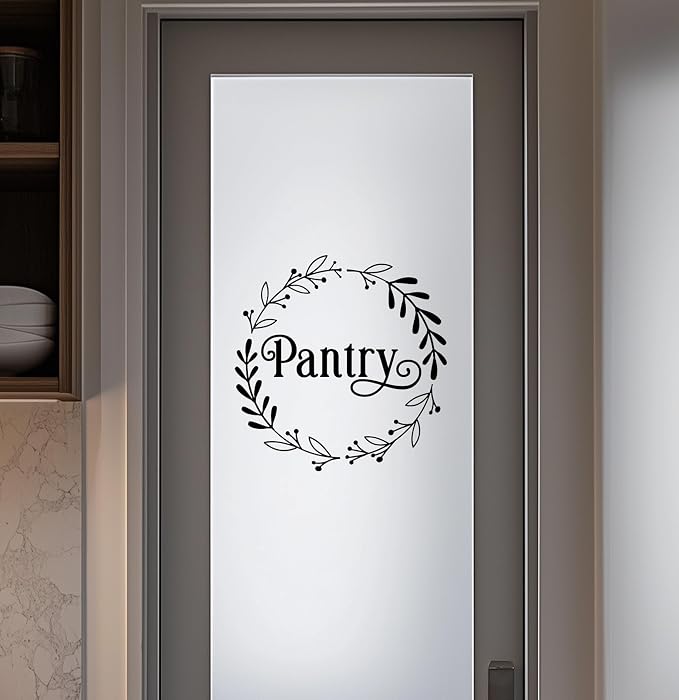Pantry Decal, Kitchen Pantry Ornamental Sticker, Food Pantry Door Decal, Farmhouse Pantry Door Sticker, Kitchen Door Sign, Pantry Door Vinyl Sticker Decal (Black) - Image 2