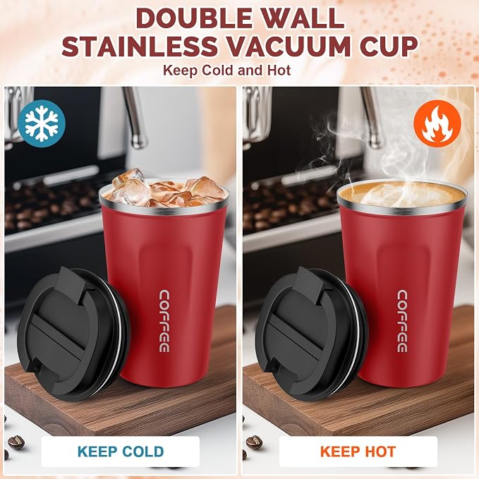 MOMSIV 12oz Travel Coffee Mug, Insulated Coffee Cup with Leakproof Lid | 6-Hour Heat Retention, 360°Leak proof, Vacuum Stainless Steel Double Walled, BPA-free, Reusable And To Go Coffee Mug - Image 3