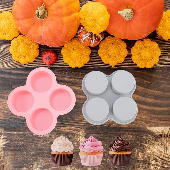 2Pcs Molds Silicone for Chocolate,8 Cavities Cylindrical Holiday Chocolate Molds, Pink and Grey Chocolate Candy Molds for Cake Soap Pudding Jelly Making