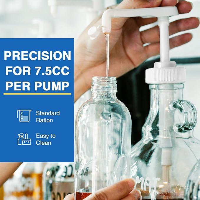 8Pcs Gallon Jug Pump Dispenser, 38-400 Leak Proof Pump for Gallon Jug - Lotion Shampoo Pump Cap Included, Fits 1 Gallon Bottle 64oz 128oz Shampoo Laundry Detergent Containers