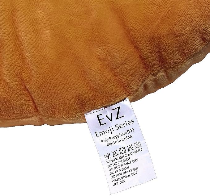 EvZ Official Certified Monkey Emoji Pillow - 32cm Large Soft Plush See-No-Evil Ape Emoticon Cushion - Cute Animal Decorative Stuffed Toy for Kids, Jungle Theme Decor & Funny Gift (Brown) - Image 2