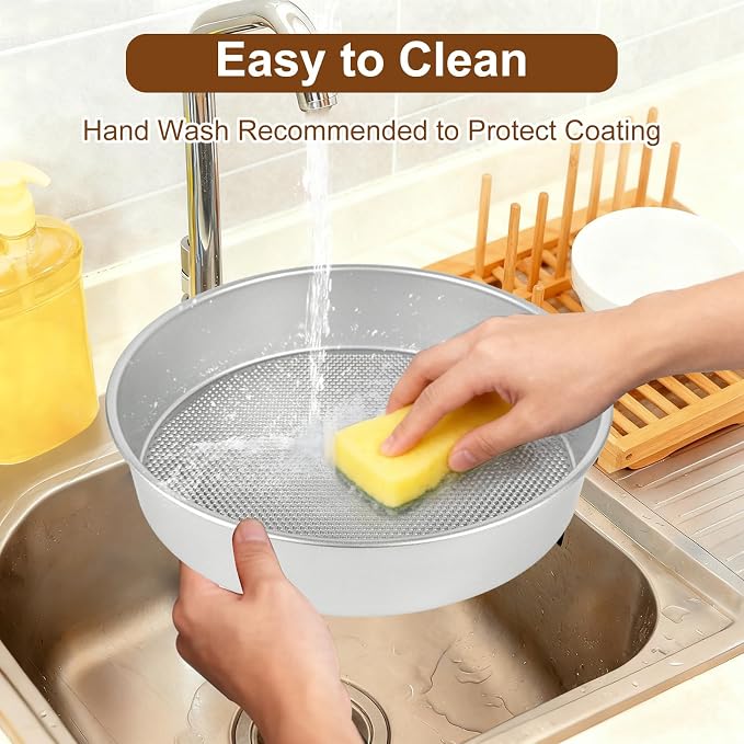9 Inch Round Cake Pan Set of 2 – Nonstick Cake Pans for Baking, Heavy Duty Steel with Honeycomb Texture, Easy Release & Even Heating, Ideal for Layer Cakes, Cheesecakes & Bakeware Gift Set - Image 6
