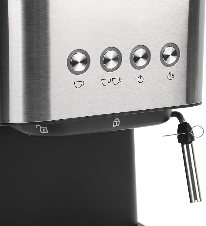 Dpofirs Compact 20 Bar Machine | Semi Automatic Coffee Maker with Milk Frother Steam Wand for Cappuccino Latte, 1.5L Tank Quick Preheat Black US Plug (US Plug 110V) - Image 7