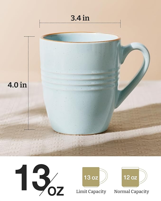 famiware Jupiter Coffee Mugs Set of 4, 13oz Coffee Mug, Microwave and Dishwasher Safe, Coffee Cups with Handle for Coffee, Tea, Cocoa, Milk, Multi-color - Image 4