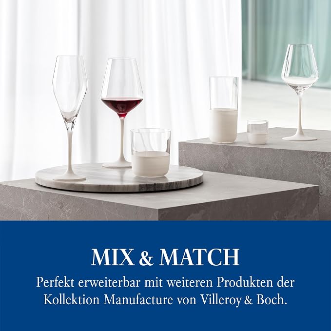 Villeroy & Boch - Manufacture Rock Blanc Long Drink Tumbler Set, 4 pcs. Set of Drinking Glasses for Cocktails and Mocktails, 14.5 oz, Crystal Glass, Matte White Slate Look | Matte-white crystal glass long drink tumblers, hand wash only, mix cocktails a... - Image 7