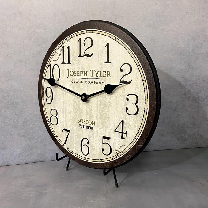 The Big Clock Store Mercantile Wall Clock | Handcrafted in USA | Silent Non-Ticking Mechanism | Beautiful Color | Rustic Decor for Living Room | Battery Operated (10-Inch) - Image 2