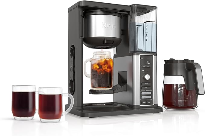 Ninja Hot & Iced XL Coffee Maker with Rapid Cold Brew, Black, CM371 | 4 Brew Styles, 8 Sizes Small Cup to Travel Mug, Single-Serve Coffee Brewer, 12-Cup Carafe, Removable Reservoir by Unknown