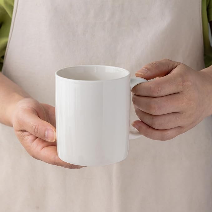 AmorArc 12oz Off White Coffee Mugs Set of 6, Ceramic Coffee Mugs with Large Handle for Man, Woman, Light Weight Coffee Mugs Set for Latte/Cappuccino/Cocoa/Milk, Dishwasher & Microwave Safe, 6Pcs - Image 5