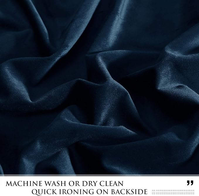 Extra Wide Navy Blue Velvet Curtain Valance W110 inches, 1 Panel | Luxury Tassel Waterfall Valance for Living Room, Rod Pocket Tier Half Window Drapes for Kitchen, Villa Hall - Image 5