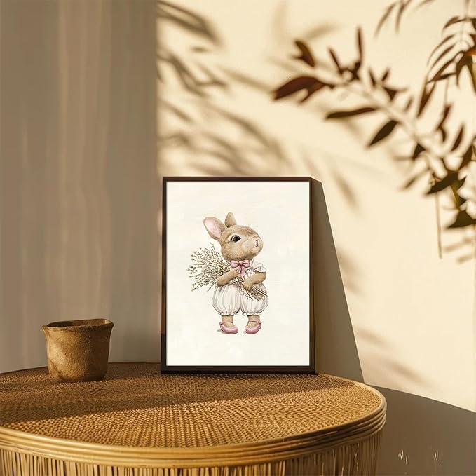 XOCUUI Pink Nursery Wall Decor Art Prints, Cute Baby Girl Room Decor, Pink Girl Wall Art Vintage Floral Wall Decor for Baby Girls' Nursery & Kids' Room - 8x10inch|Unframed - Image 6