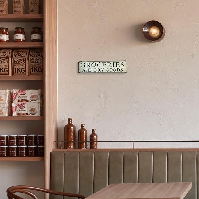 Pantry Sign Grocery Tin Sign General Farmhouse And Kitchen Wall Decor General Store Decorations 4×16 Inches - Image 3