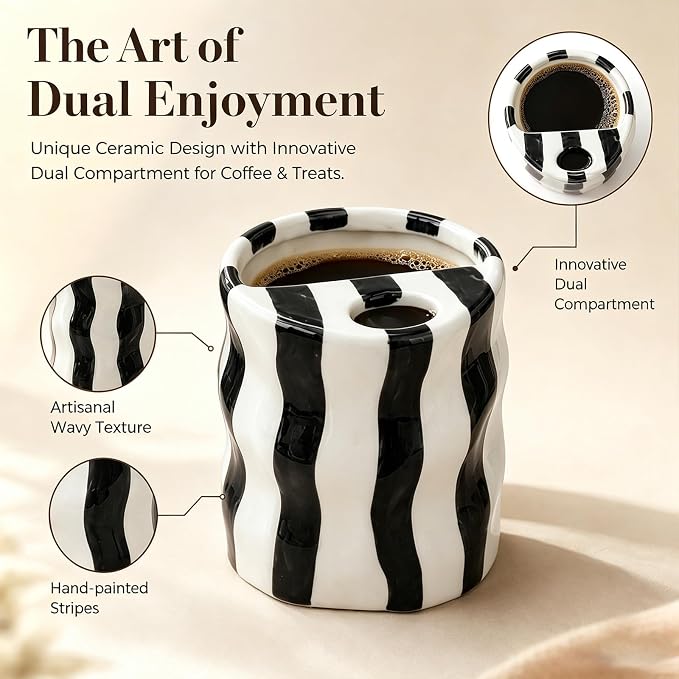Espresso Cups Ceramic Coffee Mug Series European Striped Dot Coffee Cup And Saucer Mug Cake Plate Afternoon Tea Set Tea Cup And Saucer (Black 3) - Image 3