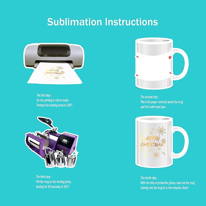 RAINBOWTIE Sublimation Mugs Blank, 12PCS White Coated Ceramic Coffee Cup | White Coated Ceramic Cup for party,casual dringking water,juice,milk,latte - Image 3