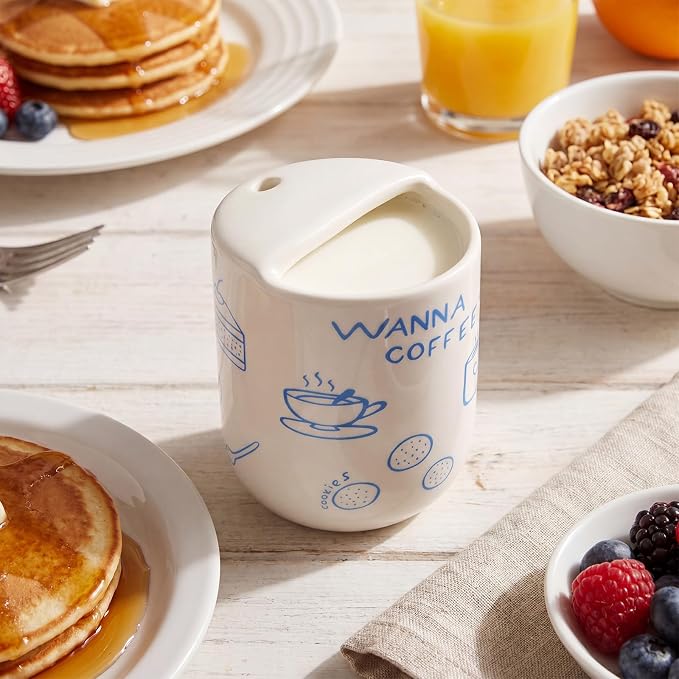 Ceramic Mug with Sip Hole 10 oz Novelty Food Pattern Ceramic Coffee Mug Hand Painted Travel Mugs Heat Resistant Non Slip Built in One Lid Handcraft Mugs for Coffee Lovers Appreciation Gift - Image 6
