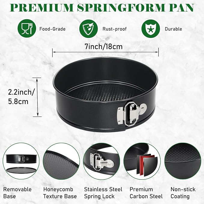 7 Inch Springform Pan 50 Pcs Parchment Paper Baking Mold Cake Cheesecakes | for Instant Pot 6, 8 Qt Pressure Cooker Leakproof Nonstick Removable Bottom Bakeware Pizza and Quiches Accessories Round - Image 2