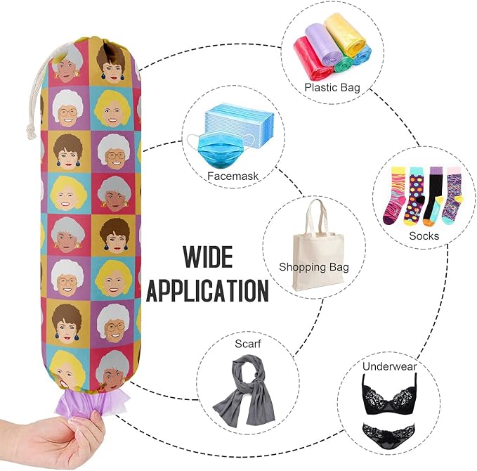 Golden Girls, Grocery Bags Holder Organizer For Shopping Bags, Wall Mount Plastic Bags Storage Container Dispensers, Gift For The Preferred Family And Friends - Image 4