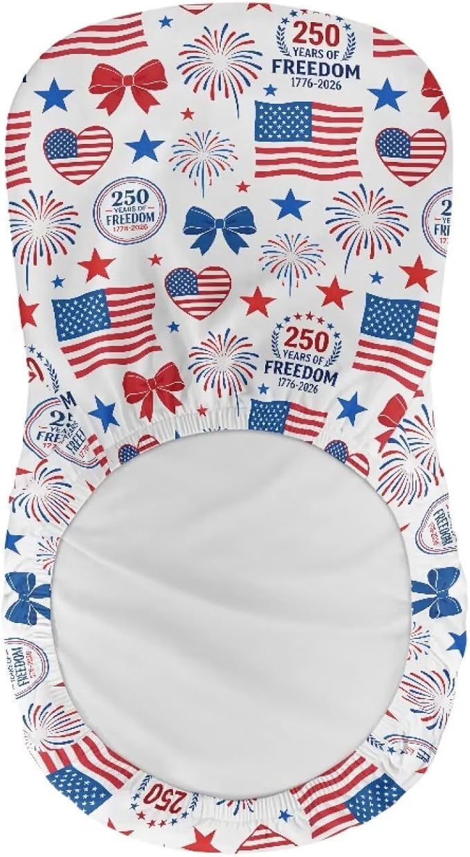 USA Flag Bar Stool Covers 250th Anniversary Patriotic Seat Covers for Dining Room Chairs Stretchable High Mid Low Swivel Chair Seat Covers - Image 5