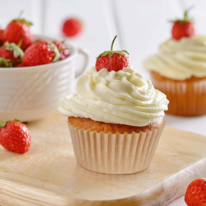 Caperci 500 Count Mini Cupcake Liners Natural Muffin Liners Greaseproof No Smell Small Cupcake Wrappers Baking Cups - Image 3