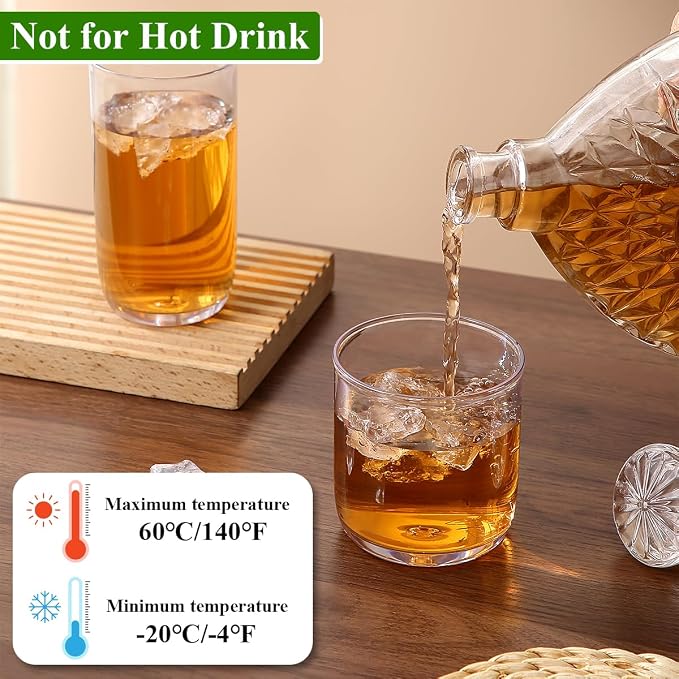Kyraton Drinking Glasses Set of 12, PET Clear Plastic Highball Glasses 14oz & Whisky Cocktail Glasses Set 11.5oz, Heavy Duty Unbreakable Water Glasses Cup Tumbler Glassware for Beer, Juice, Milk - Image 6