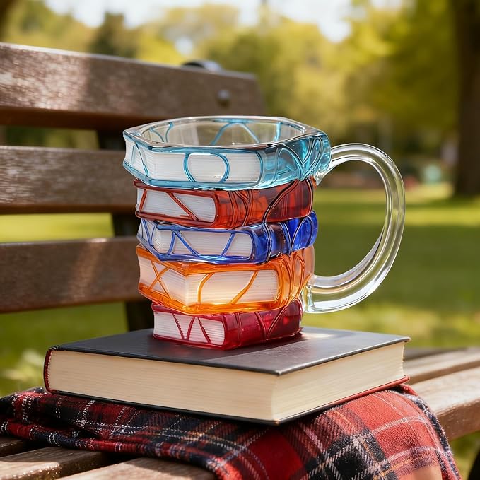 VNROSE Gifts For Book Lovers - 3D Book Coffee Mug, Novelty Coffee Mug | Personalized Gift for Book Lovers, Birthday Gift for Women, Unbreakable Library Art Cup, Book Club Gifts (10oz) - Image 4