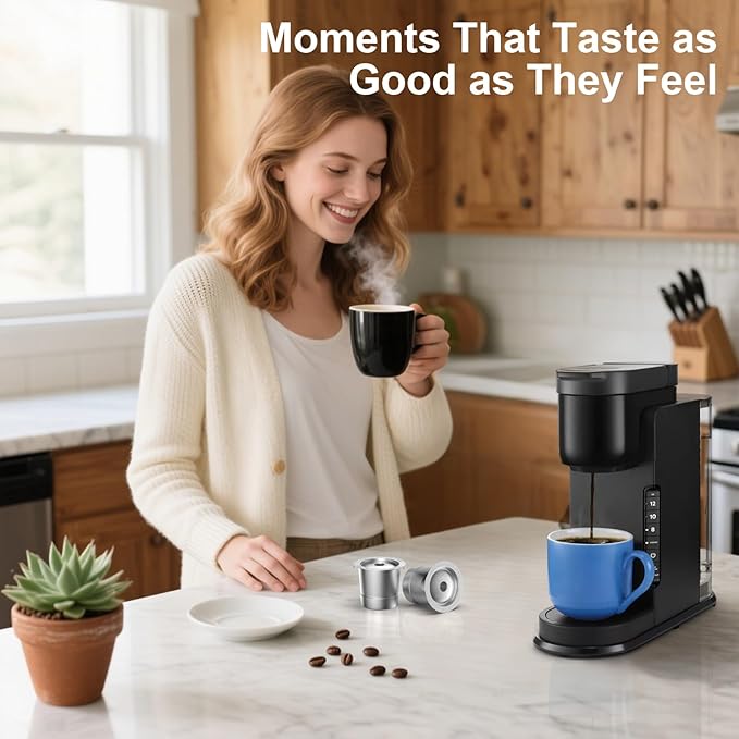Reusable K Cups for Keurig: Full Stainless Steel Refillable K Cups, Reusable Coffee Filter for Keurig 1.0 Coffee Machines - Eco-Friendly, Easy to Fill and Clean, Lid-Body Tight Seal, Stratum Flow Tech