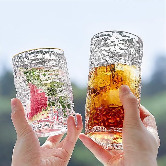 drinking glassware Bark Pattern Embossed Stemless Water Cups(Large) - Image 5