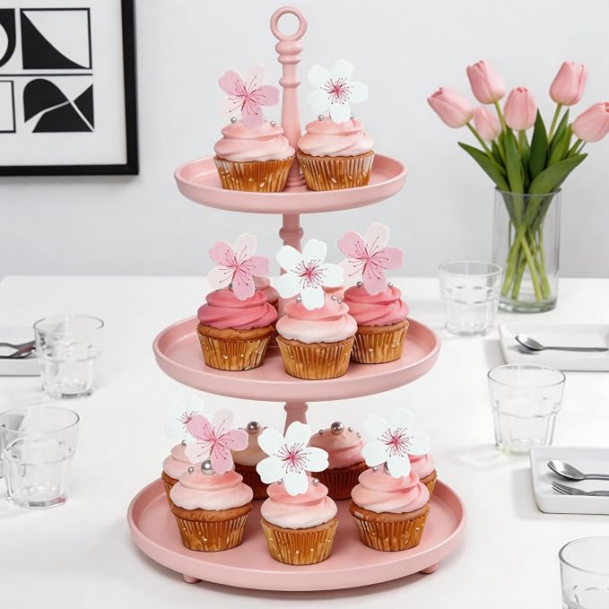 60PCs Edible Flowers Cherry Blossom Cake Decorations Cupcake Toppers | Edible Flowers, Wafer Paper Flower Cupcake Toppers for Wedding Birthday Party Decorations Supplies - Image 6