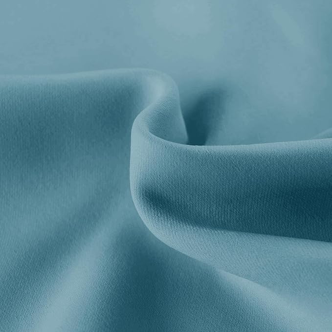 Hiasan Valance Curtains for Kitchen Blackout Thermal Insulated Solid Window Curtain Valance, Stone Blue, 52 x 18 Inches, 1 Panel - Image 3